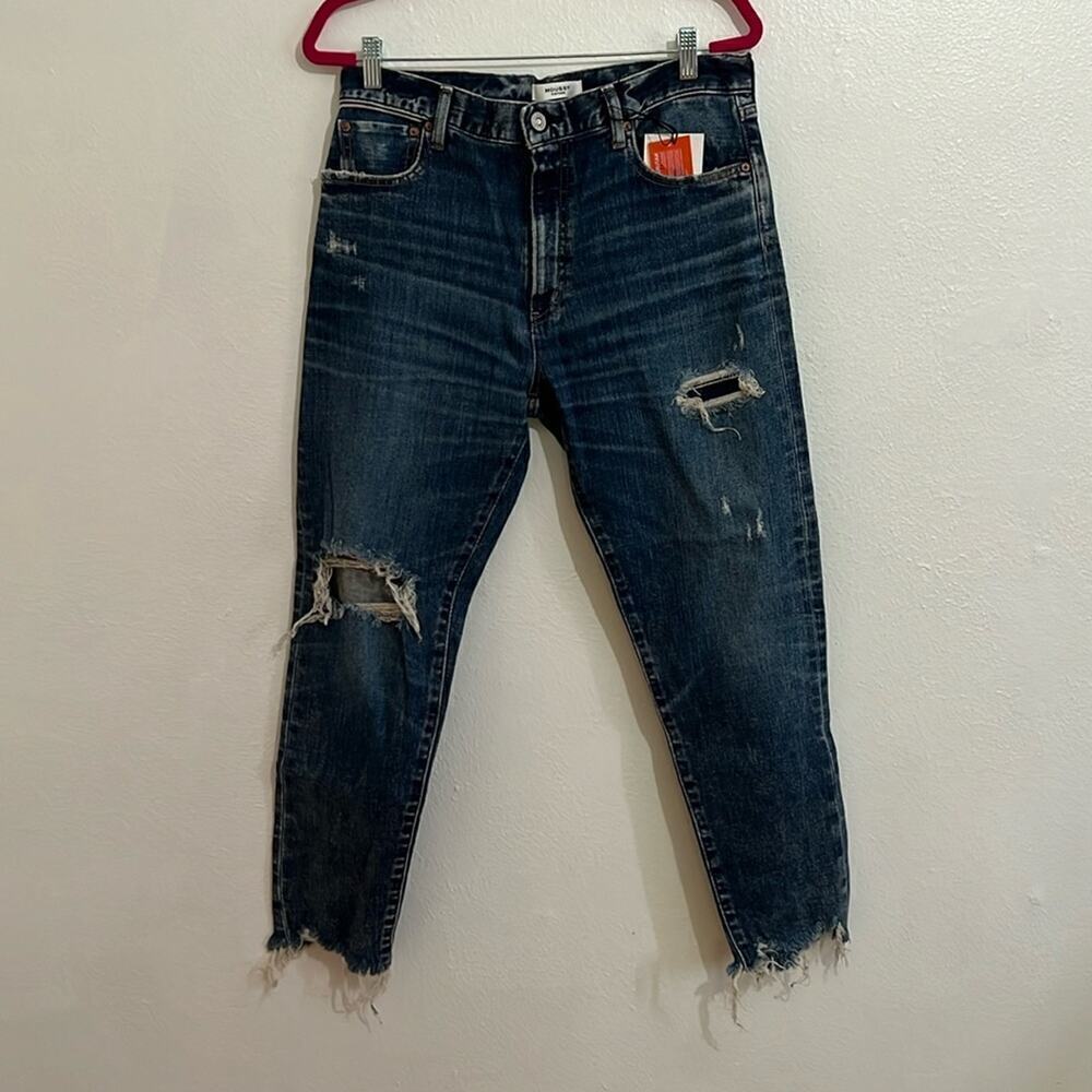 Authentic Moussy Women's SZ 29 Jeans High Rise Skinny Medium Wash Distressed